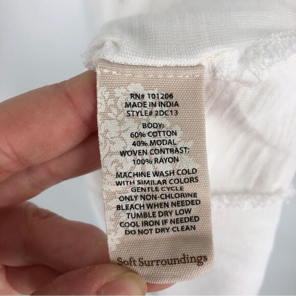 Soft Surroundings Drapey Midi Shirt Dress White Size Small Style 2DC13‎ - Picture 4 of 8